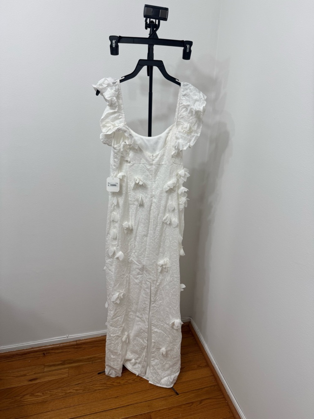 Altar'd State White Floral Appliqué Ruffled Sleeve Maxi Dress - Picture 8 of 8